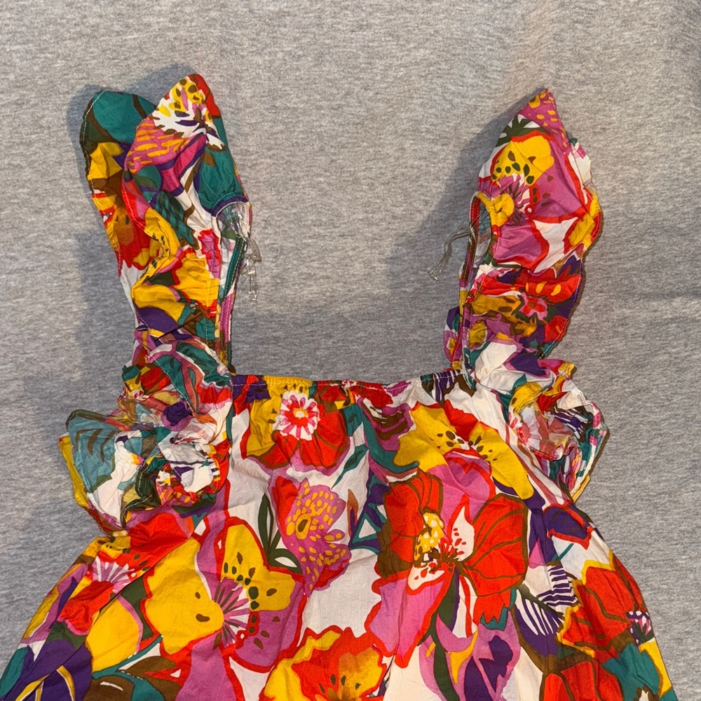 Entro Colorful Floral Ruffle Top L - Picture 3 of 5